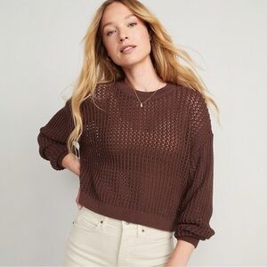 NWT Old Navy Crocheted Cropped Sweater